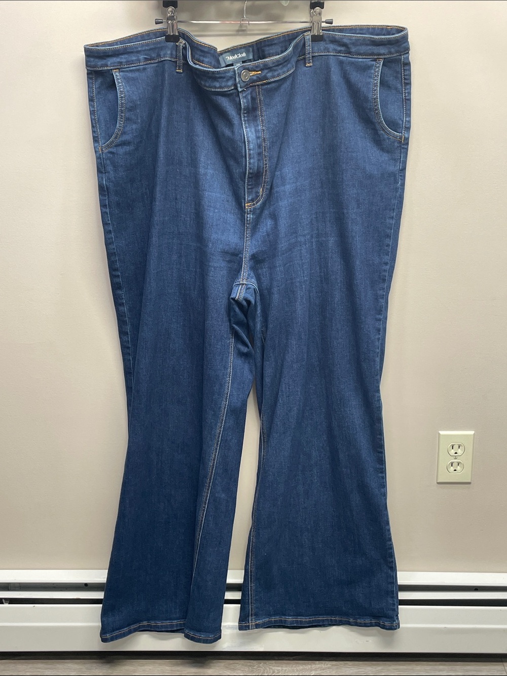 ModCloth The Grier Wide Leg High Rise Stretch Denim Jeans 28
